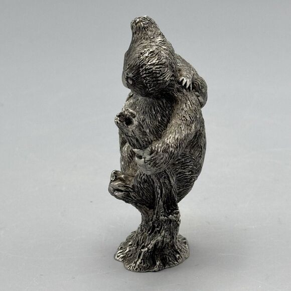 Vtg Pewter Koala Bear and Cub Figurine Sitting in a Tree Australian Animals 3" - Picture 7 of 7